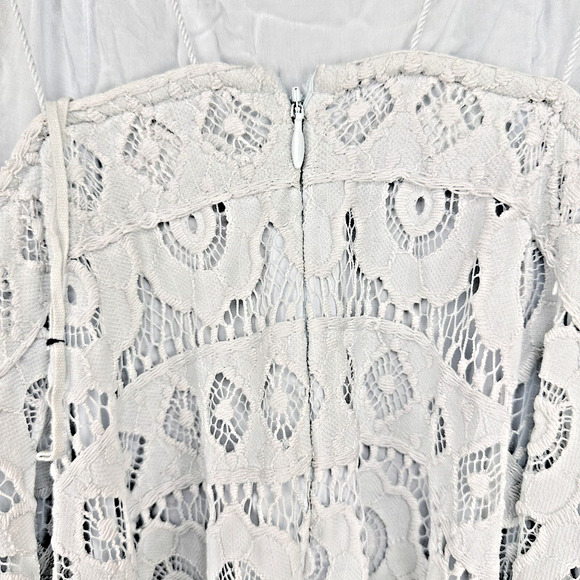 Free People Lace Dress Size 8 Just Like Honey Ice Blue Asymmetric Coquette Fairy - Picture 9 of 16